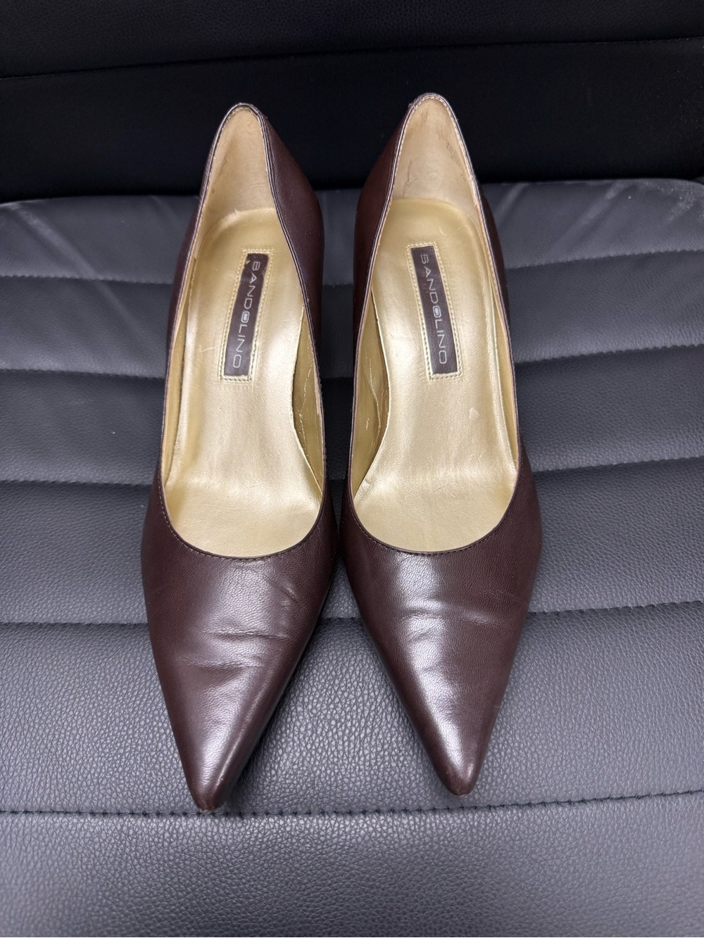 Bandolino Dark Brown Pointed Toe Leather Pumps